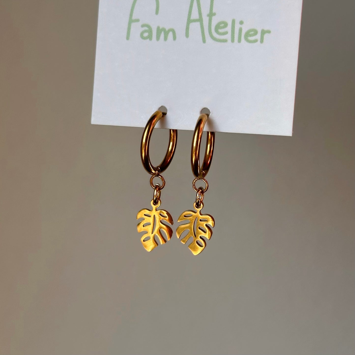 Boucles d’oreilles Feuille Monstera
