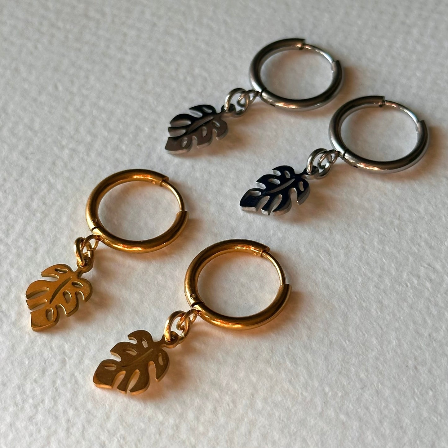 Boucles d’oreilles Feuille Monstera