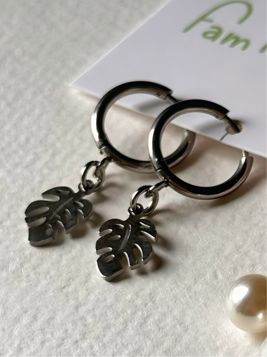 Boucles d’oreilles Feuille Monstera