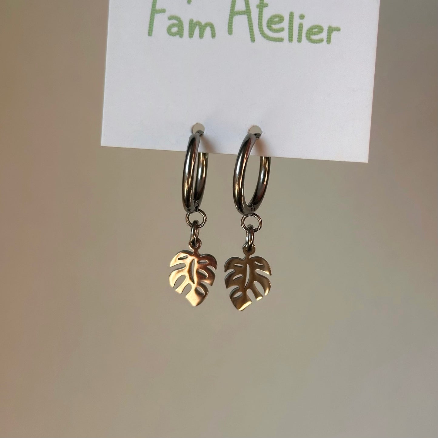 Boucles d’oreilles Feuille Monstera