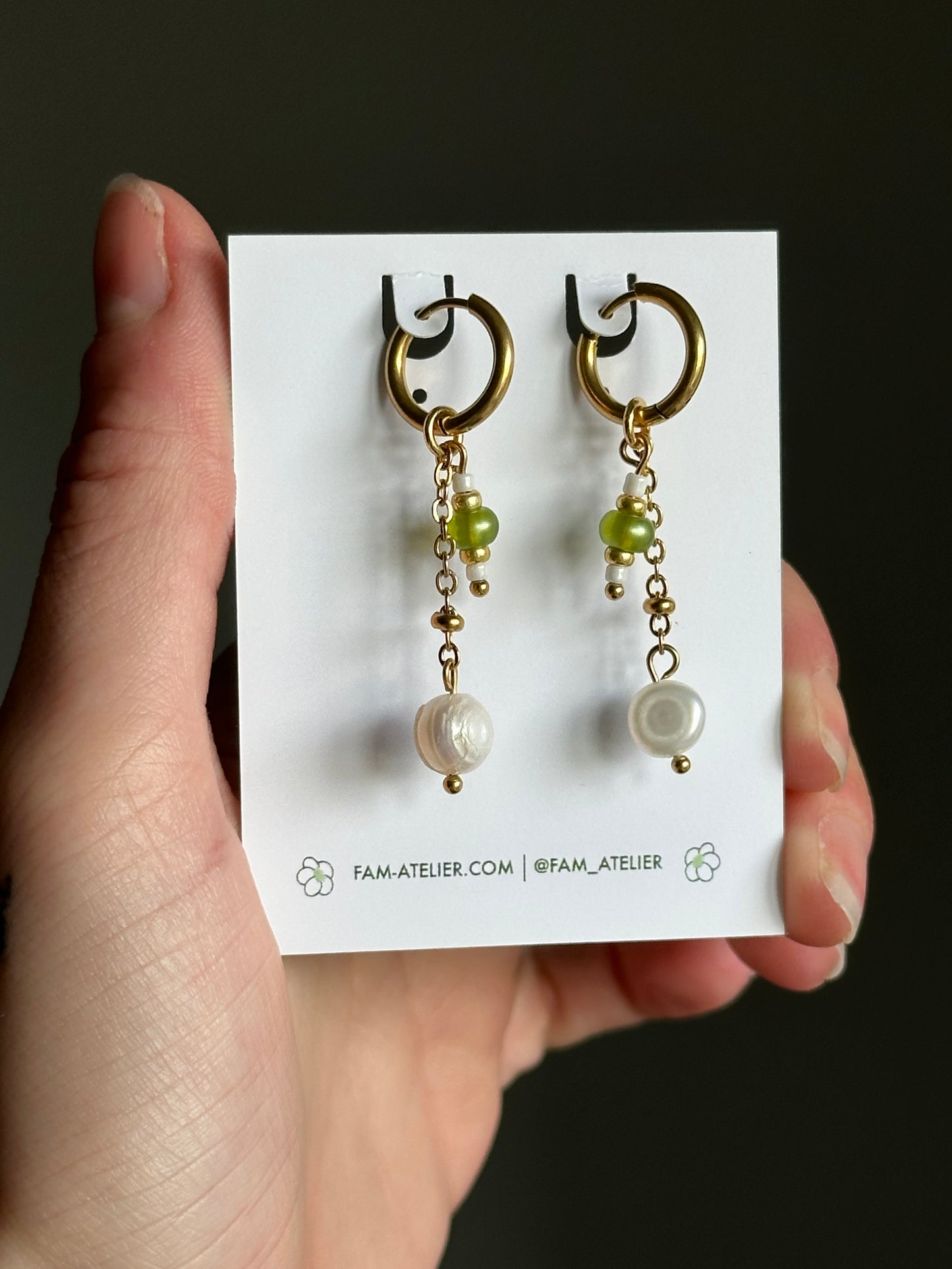 Boucles d'oreilles pendantes - Eau douce