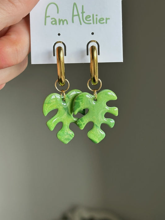Boucles d’oreilles Monstera XL - Uniques
