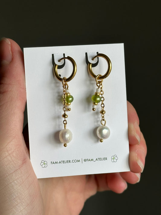 Boucles d'oreilles pendantes - Eau douce