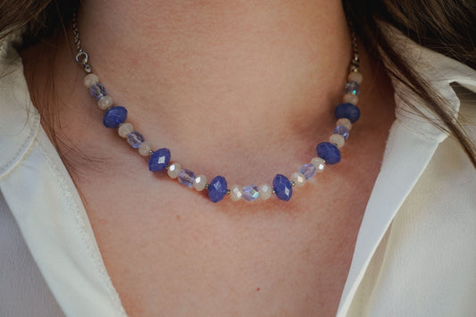 Collier Upcyclé bleu