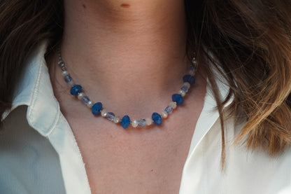 Collier Upcyclé bleu