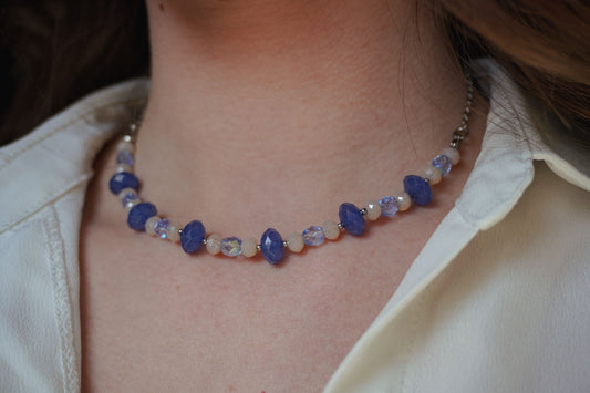 Collier Upcyclé bleu